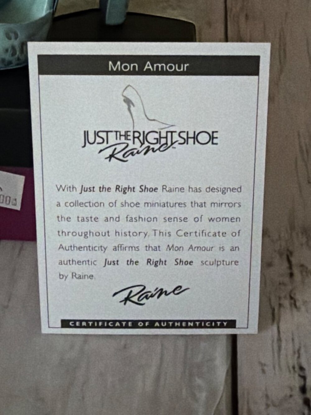 2006 Dept 56 Just The Right Shoe Raine "Mon Amour" Mini Shoe Figurine #26020 NEW - Picture 4 of 12